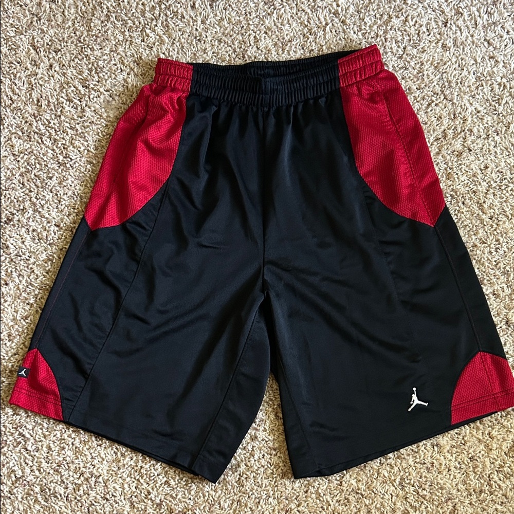 Jordan Black and Red Mesh Shorts